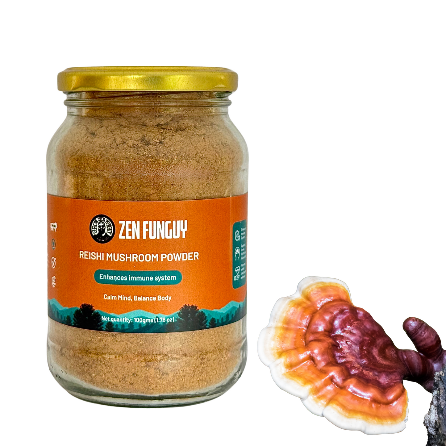 Organic Reishi Mushroom Powder - 50g | Premium Quality, Immune-Boosting Superfood