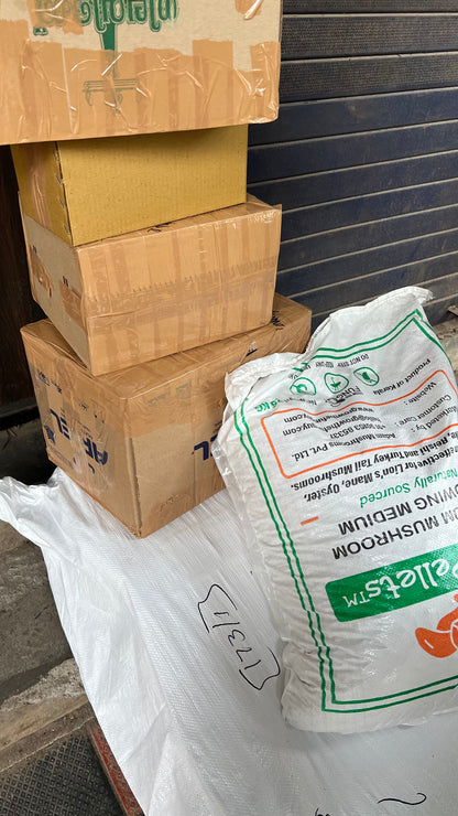 25 block Mushroom growing combo - Make 25 bags of 2.5KG each - growthefunguy